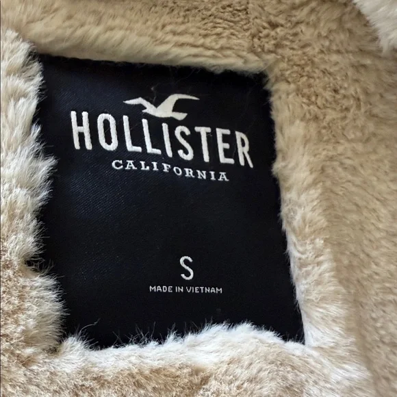 Hollister Chestnut Faux Suede Jacket with Cream Shearling - Picture 2 of 5